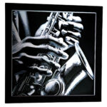 Tablou arta 3D Hueforge - Romantic Sax, 20x20cm