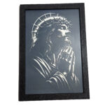 Tablou arta 3D Hueforge - Isus in rugaciune, 15x22cm