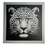 Tablou arta 3D Hueforge - Leopard, 20x20cm