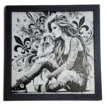 Tablou arta 3D Hueforge - Thinking Woman, 20x20cm