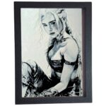 Tablou arta 3D Hueforge - Daeneris Targaryen - Emilia Clarke, 16x22cm