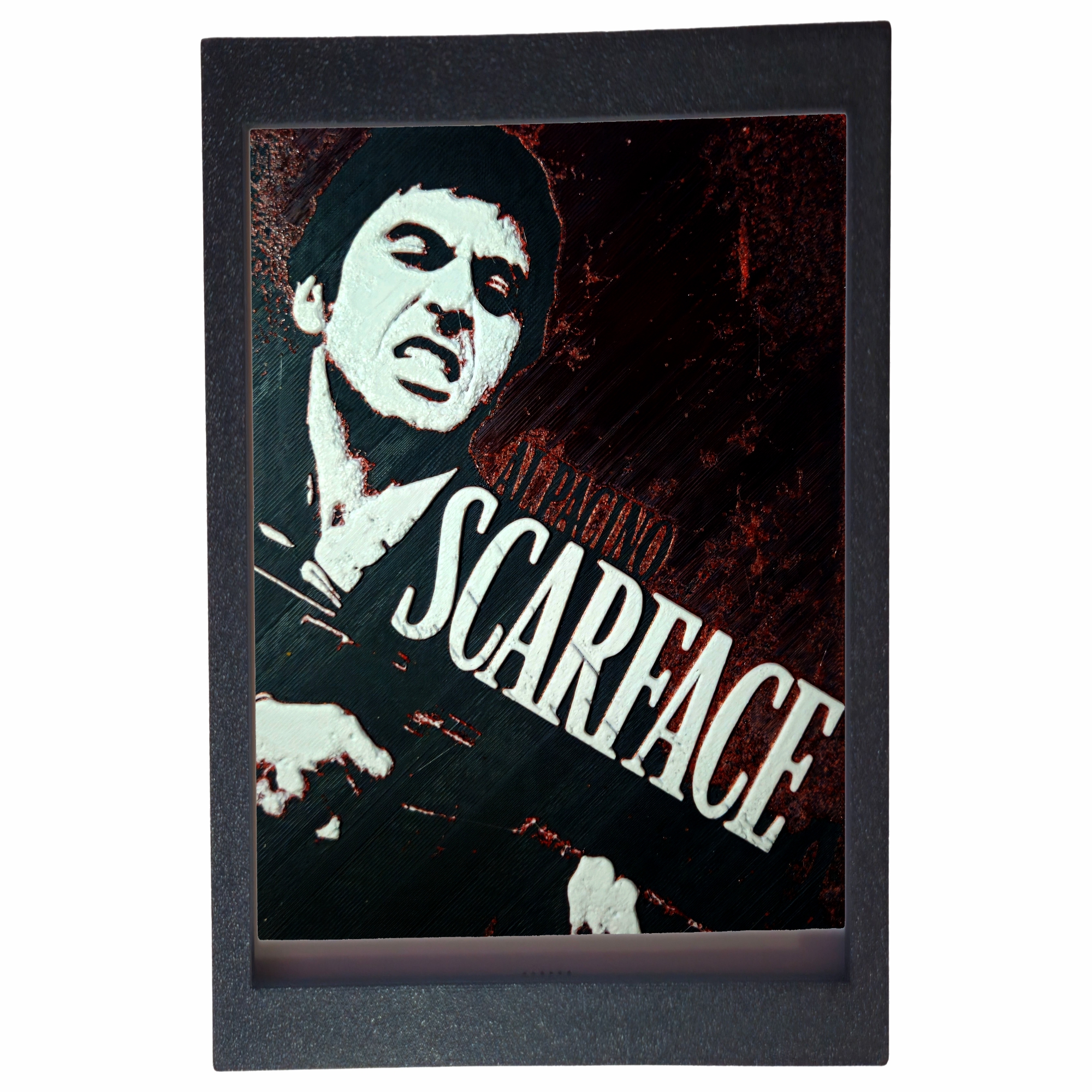 scarface Tablou arta 3D Hueforge - ScarFace, 16x22cm - imagine 1